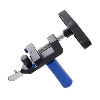 Glass Cutter, 2 in 1 Glass Cutting Tool  3 Tungsten Steel Blades, 4 Tips, Screwdriver, Ceramic Tile, Glazed Tiles Blue