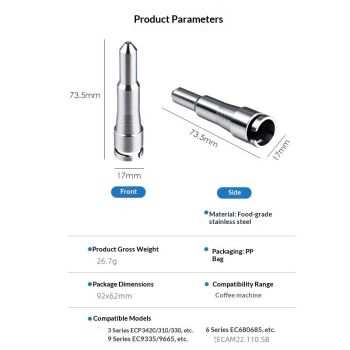 Stainless Steel Coffee Steam Spout Nozzle, Coffee Maker Tools Coffee Machine Steam Nozzle Compatible with ECP3420 EC680