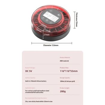 Automatic Fish Feeder for Aquarium - Moisture-Proof and Precision Feeding Betta Vacation Feeder, USB Rechargeable Auto Fish Food Dispenser with Timer,LCD Display