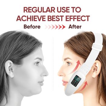Intelligent Electric Double Chin and V-Shaped Face Machine with 12Adjustable Intensities - Women's V-Face Machine(white,25.6*4.5cm）