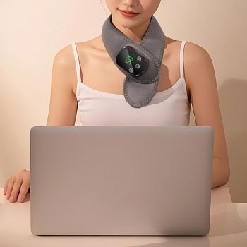Cordless Neck Heating Pad with Massage, Neck Massager with Heat, Neck Heating Pad for Pain Electric, Heated Neck Brace Wrap Soreness Stiffness Pain Relief
