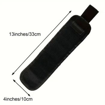 Magnetic Wristband by Wrap-It Storage - Black - Great Father Gift Wrist Magnet Tool Belt and Screw Holder（Black 5 rows with 10 magnets）Only wristband