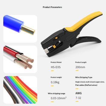 Automatic Wire Stripper Tool with Cutter  Adjustable Electrical Cable Wire Stripping Tool Quick Strip Wire Cutter Stripper for Electrician  Stripping Range 7-32AWG（yellow-black）
