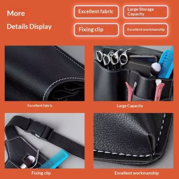 Hairdresser Scissor Bag, Barber Leather Waist Pouch, Professional Hairdressing Tools Storage Holster with Waist Belt, Hair Salon Scissor Storage Waist Bag for Hairstylist（Only waist bag）