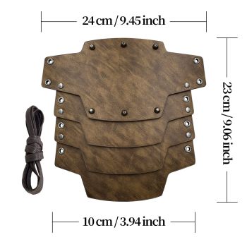 A pair Medieval Faux Leather 4 Layers Bracers Arm Armor, Middle Ages Mercenary Gauntlets, Costume Knight Archer Arm Guards