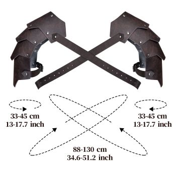 Medieval Faux Leather pauldron , Vintage Mercenary Knight Shoulder Armor for Cosplay Costume (dark brown)