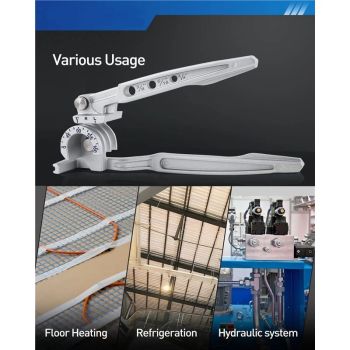 3-in-1 Tube Bender Tubing Brake line Bender for Soft Copper, Aluminum, Metal, Pipe Bender 180° (1/4" 5/16" 3/8")