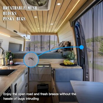 Screen  Sliding Door Van Screen Mesh Curtains Easy to Install and Remove, Universal Fly Screen  Campervans, 71"(H) x 59"(W)