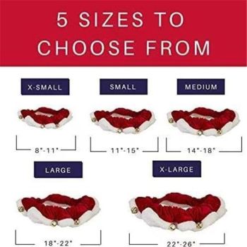 Pet Scrunchy | Santa (Red, M) | Festive Christmas/Holiday Neckwear for Dogs/Cats | Fun Stretchable Costume Accessory | Soft Collar with Bells