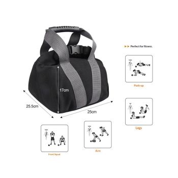 2 Pcs Adjustable Heavy Fitness Power Sandbag, Portable Adjustable Canvas Sand Kettlebell Soft Sand Bag, Weightlifting Dumbbell for Home Training, Fitness, black