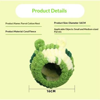 Bird Nest Bed Breeding House Winter Warm Snuggle Hut for Budgies Parakeets Cockatiels Lovebirds Canaries (Green)