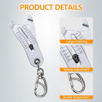 Portable Precise Thread Size Checker Keychain,Precise Bolt Sizes Finder Keychains, Thread Sizes Verification Tool for Fast and Precises Measurement (1pcs)