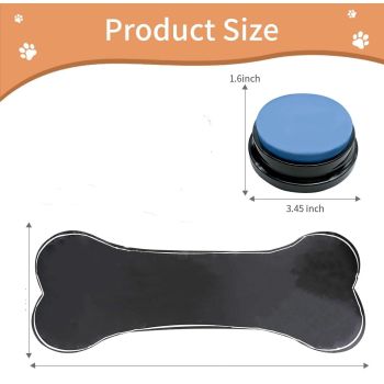 Dog Buttons for Communication, 8 Pcs Dog Talking Button Set, Speaking Button for Dogs with Waterproof Anti-Slip Dog Button Mat and 25 Scene Stickers