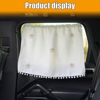 2 pack Car Side Window Sun Shade Privacy Curtain for Baby - Blackout UV Protection Car Window Shades with Suction Cup for Back Seat - Cute Auto Camping Windows Screen Shades (Five Small Flowers)