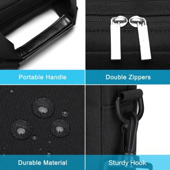 Protective Laptop Case 13 inch Laptop Sleeve, Open Bag with 2 Raised&1 Flapover&1 Handle&Belt, Laptop Case with Handle Black