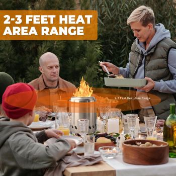 Portable Table Top Fire Pit with Stand, 8.5" Stainless Steel Mini Outdoor Low Smoke Burning Tabletop Firepit Fueled by Pellets or Wood, for Outside Camping