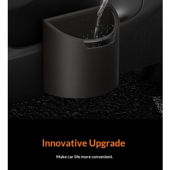 Leakproof Car Trash Can,Mini Car Trash Bin for SUV and Truck,Small Removable Liner Garbage Can,Waterproof Automotive Trash Can for Vehicle,Home,Office,Multipurpose,Easy to Clean (Black)