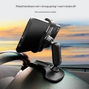 1 PC Car Dashboard Cell Phone Holder,Rotation Dashboard Phone Holder, Multifunctional Sun Visor Rearview Mirror Navigation Mount, Compatible with 4-7 Inch Smartphones (Black)
