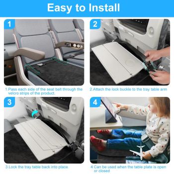 Toddler Airplane Bed, Kids Airplane Seat Extender Travel Bed, Kids Airplane Travel Essentials, Airplane Must Have for Toddlers, Portable Plane Bed for Flights
