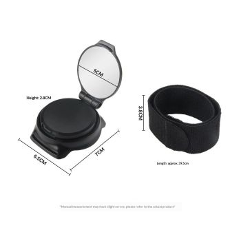 Cycling Rear View Mirror, Mirror Nylon Wrist Arm Strap Convex Design 5Cm Diameter Rearview Mirror Cycling  Adjustable 360° Bicycle Rear View Mirror