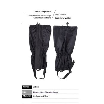 Waterproof Leg Gaiters Boot Shoe Cover  Nylon Snow Proof Hiking Leggings For Men & Women Hiking, Skiing, Walking, Climbing, Hunting black