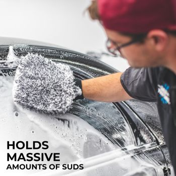 Blend Microfiber, Foam Padding, Scratch-Free, Lint-Free, Great for Rinseless Washing, Blue + Black (2-Pack)