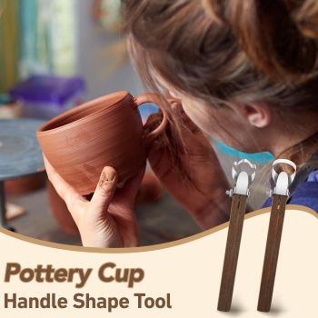 Pottery Handle Making Tool Sculpture Scraper Pottery Carving Tool Pottery Cup Handle Shape Tool for Tea Cup Mug Utensil Vase Handle Clay Cutters (5 PCS)