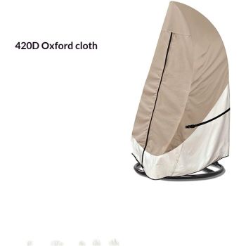 Patio Hanging Egg Chair Cover - 420D Waterproof Outdoor Single Seat Wicker Swing Egg Chair  Stand Protector, Light Tan & Khaki