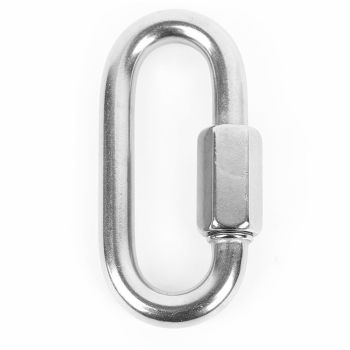 5pcs Quick Link, 304 Stainless Steel D Shape Locking Carabiner Heavy Duty Chain Link Keychain for Outdoor Fence Gate Swings Pet Dog M8