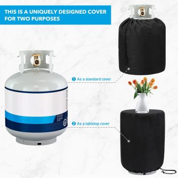 Propane Tank Cover stable Tabletop Feature for Standard 20lb Tank Cylinder, Waterproof and UV Resistant Gas Cylinder Cover