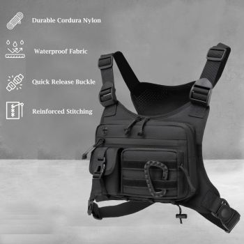 Outdoor Chest Bag For Men and Women, Vest For Running, Cycling, Chest Pack Rig For Sports and Workouts