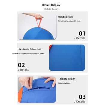 Herding Ball for Dogs, 18" Large Ball Interactive Dog Toys for Medium & Large Dogs, Complete Set Dog Ball with Hand Pump, Horse Ball for Playing, Pet Ball Toy with Handle for Gifts