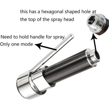 Kitchen Tap Spray Head, ABS Kitchen Tap Sprayer Head, Sink Faucet Sprayer Head Nozzle Replacement Part, Pull Down Faucet Hose Sprayer Head Nozzle , only One Setting, Chrome