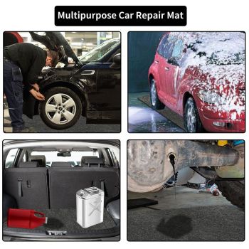 Oil Spill Mat (36" x 59"), Garage Floor Mat, Absorbent Oil Pad, Premium Maintenance Mat, Waterproof, Protect Garage Surface from Spill & Stain, Reusable, Washable, Durable, Black, 1PCS