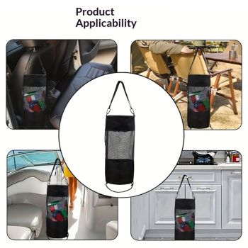 2 Pack Boat Trash Bag, Portable Trash Mesh Bags, Boats Trash Can Boat Garbage Container Boat Accessories for Boat Kayak Camper Fishing Cabin Storage Men Women Adult（black）