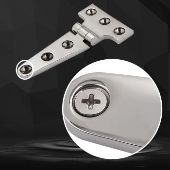 2 pack Stainless Steel T Hinges Marine Grade Heavy Duty Boat Hatch Hinge Casting Cabinet Hardware Door Hinge with Screws