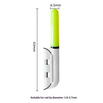 6 Pcs Fishing Glow Sticks LED Fishing Pole Light Night Fish Alert Glow Stick with Battery （green+red+change color）