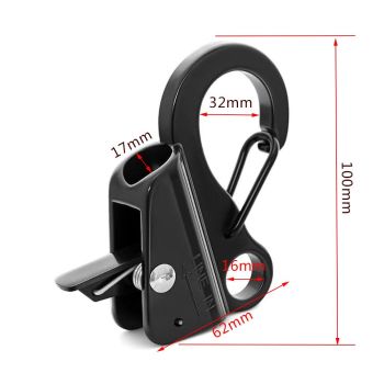 Boat Anchor Hook Sliding Hook,Stainless Steel Easy to Use Knotless Anchor System with Quick Release for 3/8" Rope Jet Skis Pontoon  （black）