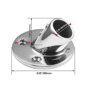 4 pack Boat Hand Rail Fitting Heavy Duty 316 Marine Round Base with Screws, Hand Rail Fitting Rail Tube Stanchion Base Column Accessories