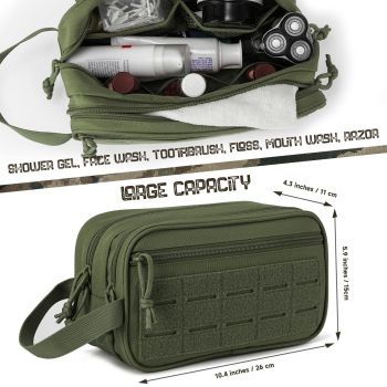 Toiletry Bag for Men | Dry Wet Separate Hygiene Bag Compact Kit Mens Shaving Kit Travel shower Bag (Green)