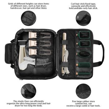 Barber Hairdryer Carrying Case - Hairstylist Travel Bag with Storage for Blow Dryer & Salon Equipment (oniy bag)