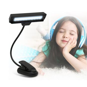 Rechargeable Clip-on Music Stand Orchestra Light- 10 Bright LEDs- Includes USB Cord, Also for Reading, DJs, Artists, Crafting