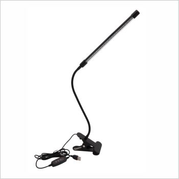 Clip on Desk Lamp LED Reading light Dimmable USB Small Clamp Lamp  Adjustable Flexible Gooseneck Table Light for Bed Headboard, Nail, Home Office,Computer(Black)