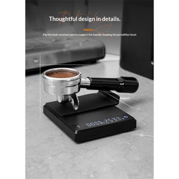 Espresso Scale with Timer,Small Coffee Scale with Solid-Liquid Detection,Auto Tare Digital Coffee Bean Scale,0.1g Accurate Weighting,3 Mode,Black（0.3g-2000g）