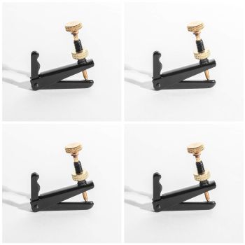 4Pack Violin Fine Tuners for 4/4-3/4 Violin Metal String Adjuster Nickel Plated Anti Rust (Black + Gold)