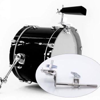 Pearl Bass Drum Hoop Mount Cowbell Holder with Non-Finish Marring Clamping Jaws and Height-Adjustable Cowbell and Percussion Accessory Clamp.