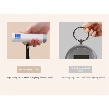 Digital Luggage Scale, Portable for Travel, Hanging Baggage Scale, Suitcase Scale, Weight Scales for Travel Accessories,Batteries Included, High Capacity Up to 110 lb/50 kg, White
