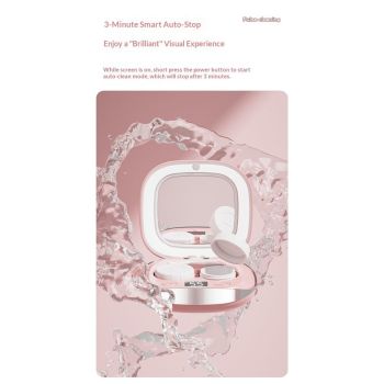 Upgraded Ultrasonic Contact Lens Cleaner【Intelligent Chip-Smart Modes】 Gentle Cleaning & 99% Brightness, Portable Soft Contact Lens Care Tools Home Travel