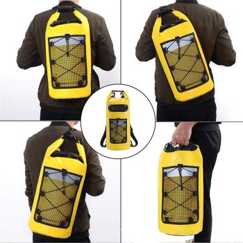 Dry Bag, Waterproof Floating Backpack 20L Case for Boating, Kayaking, Fishing, swimming, beach and outdoor activities (yellow)