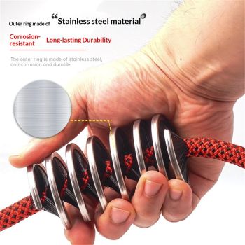Health Gear Rope Brush, Rope Cleaner Climbing, Nylon Stainless Steel Climbing Rope Cleaner, Black Rope Cleaning Brush for Rope Way Mountaineering Cave Exploration Aerial Work